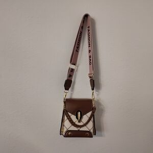 Brown and Cream Fashion Shoulder Bag